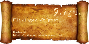 Flikinger Ágost névjegykártya